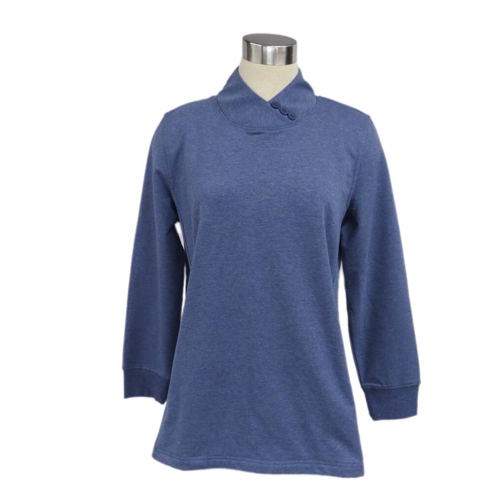 Chadwicks Petite Medium Blue Stand Collar Sweatshirt ✨
